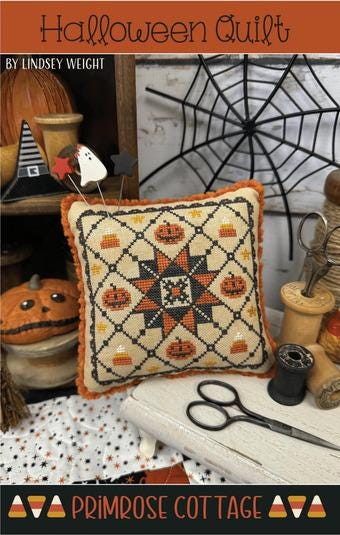 PRIMROSE COTTAGE STITCHES "Halloween Quilt" Counted Cross Stitch Pattern, Fall, Autumn, Chart, Pattern Only