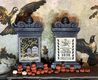 KATHY BARRICK "Tombstones"  Counted Cross Stitch Pattern  Chart, Needlework Marketplace 2024, Pattern Only