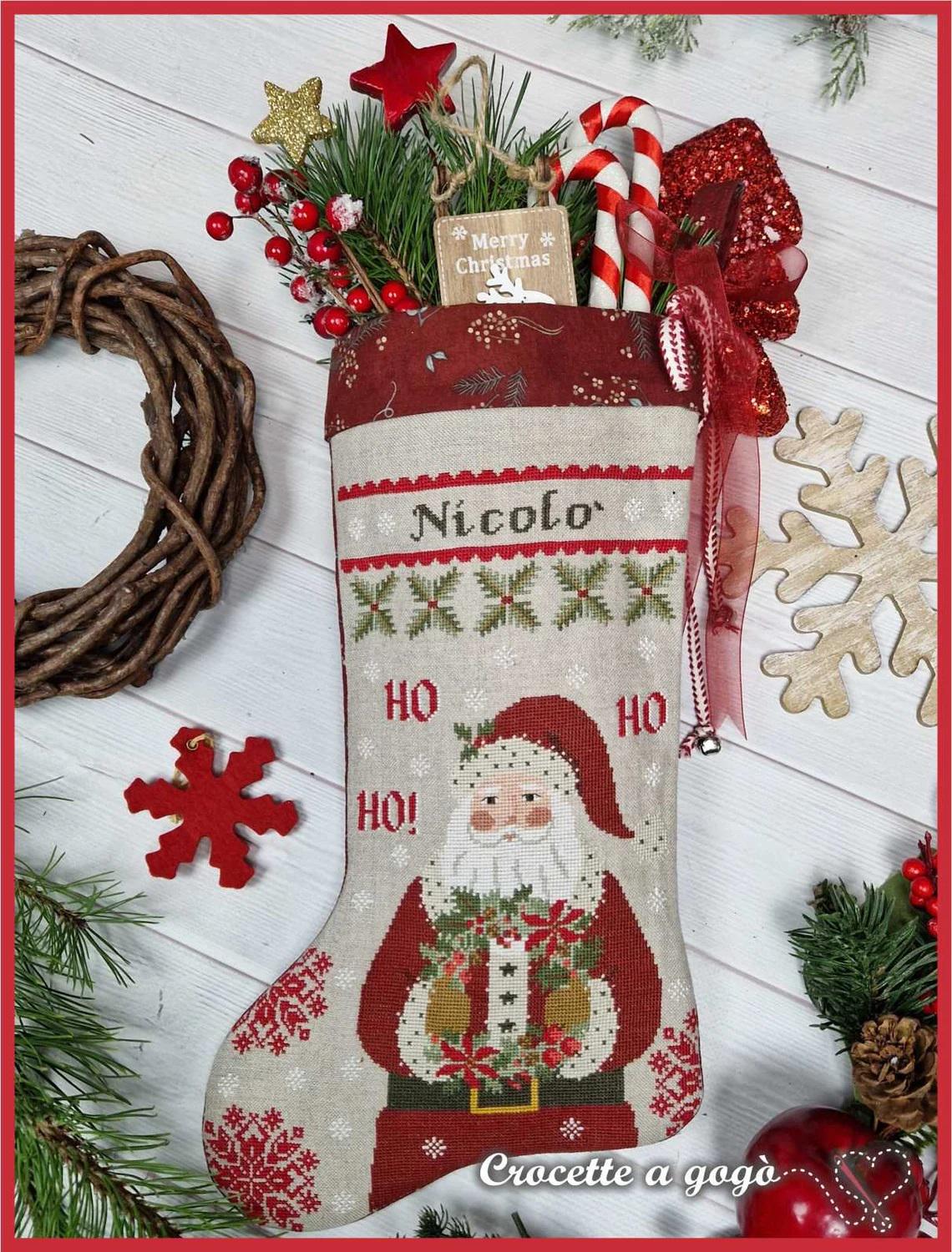 Crocette A Gogo  "Ho Ho Ho Christmas Stocking 2024"  Counted Cross Stitch Pattern  Santa, Pattern Only
