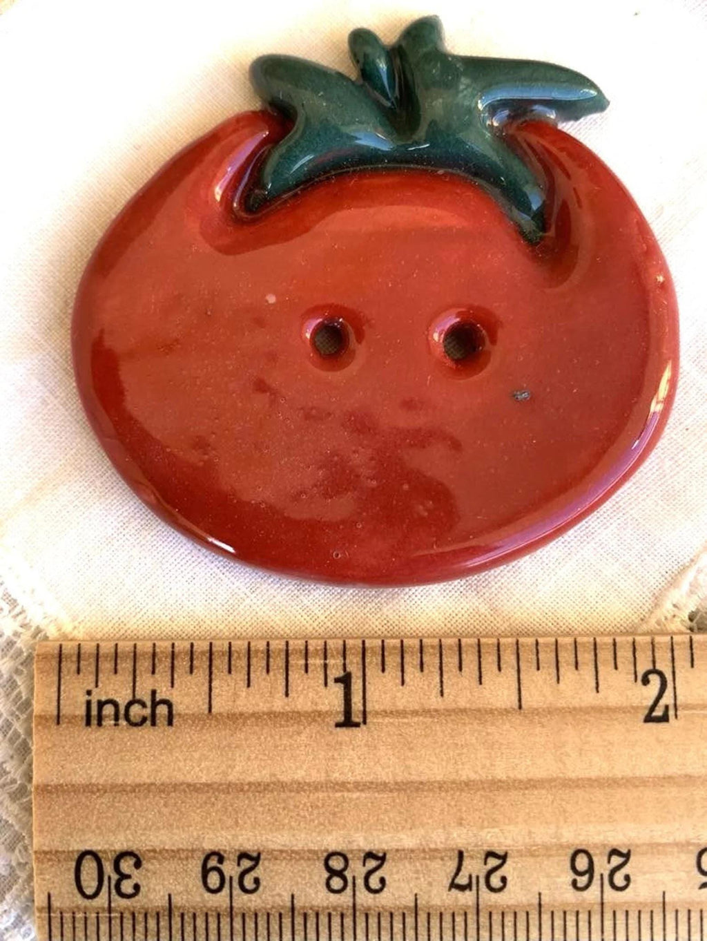 Rovaris ~ Pumpkin and Tomato Ceramic Buttons, Handmade from Samone, Italy
