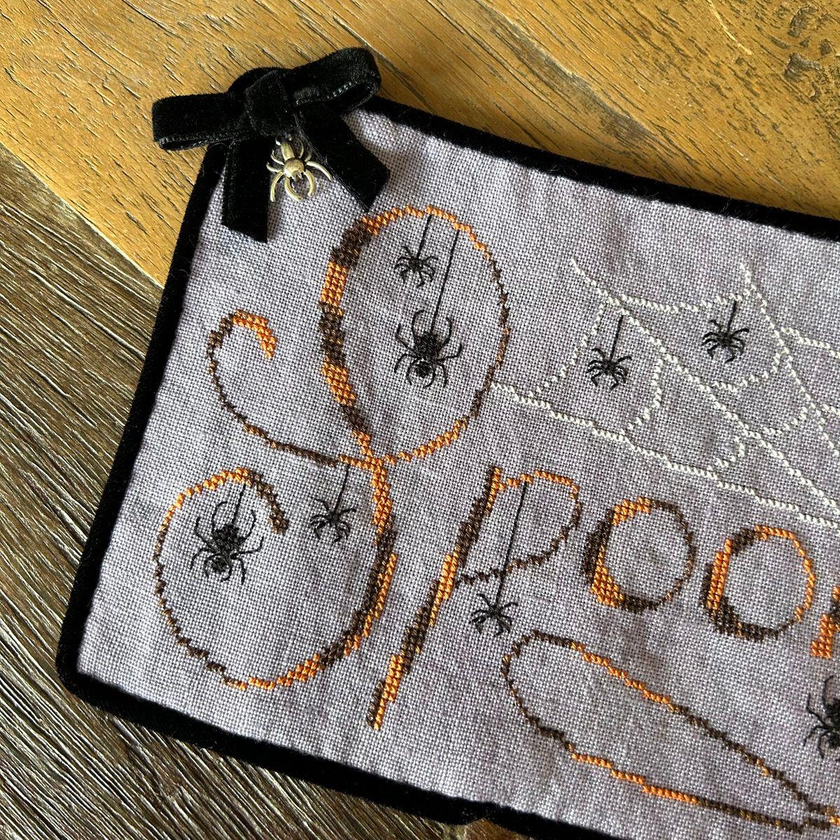 HAYSTACK STITCHING "Spooky Spider" Counted Cross Stitch Pattern by Caroline Seldon, Chart, Halloween, Nashville Market 2025, Pattern Only