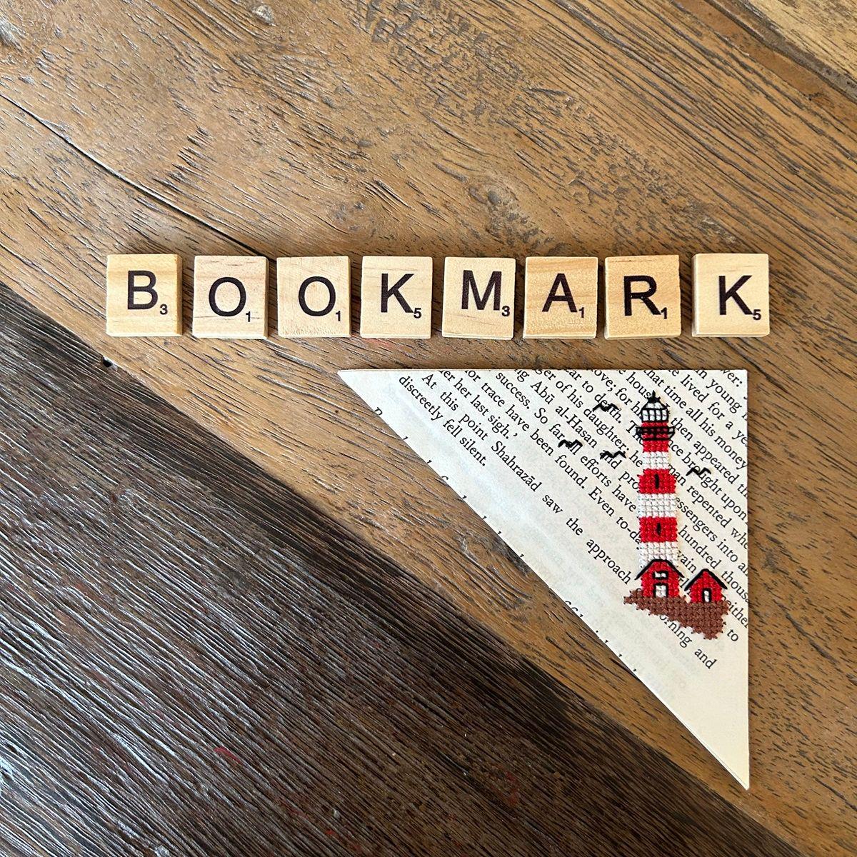 HAYSTACK STITCHING "Lighthouse Bookmark KIT" Counted Cross Stitch Pattern by Caroline Seldon, Chart, Kit