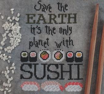 PUNTINI PUNTINI "Sushi - Save The Earth Series" Counted Cross Stitch Pattern