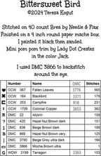 Teresa Kogut Creative Whims "Bittersweet Bird" Counted Cross Stitch Pattern, Chart, Pattern Only