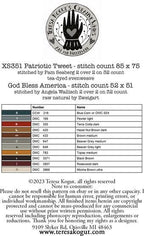 Teresa Kogut Creative Whims "Patriotic Tweet & God Bless the USA" Counted Cross Stitch Pattern, Chart, American Flag, Pattern Only