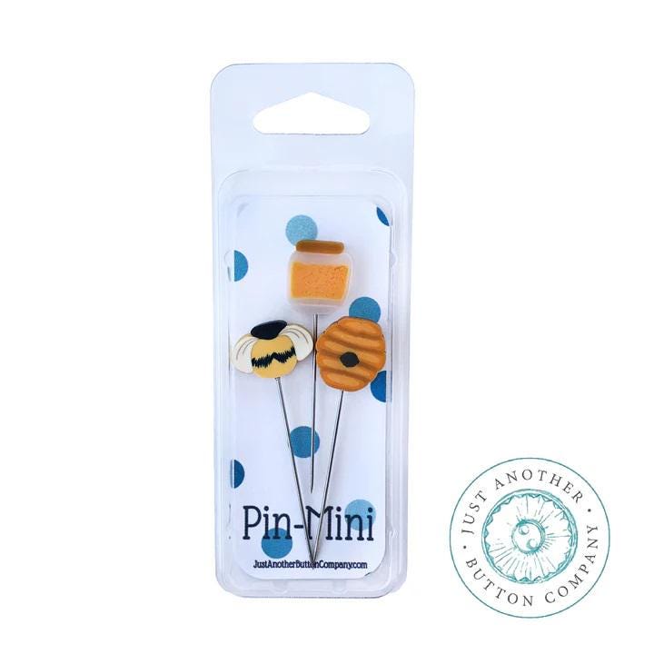 JUST ANOTHER BUTTON Company "Pin-Mini Bee Sweet- Pins" 3-pc. Set, Pin Embellishments, Stainless Steel Pins JPM486