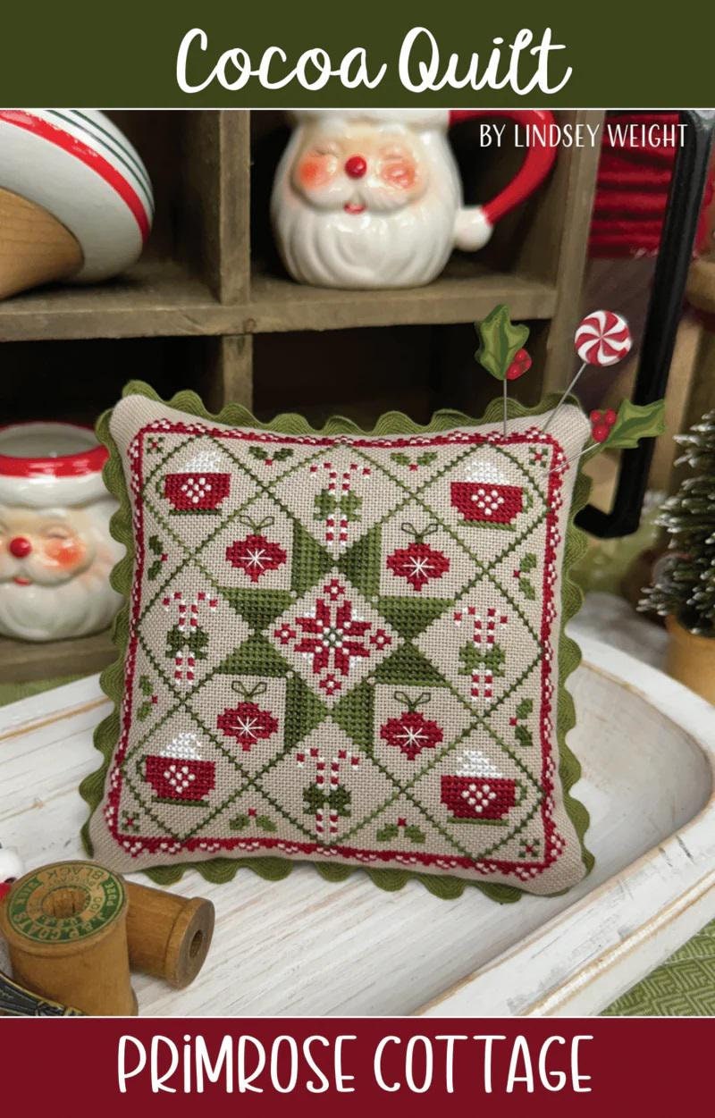 PRIMROSE COTTAGE STITCHES "Cocoa Quilt" Counted Cross Stitch Pattern, Chart, Christmas, Pattern Only
