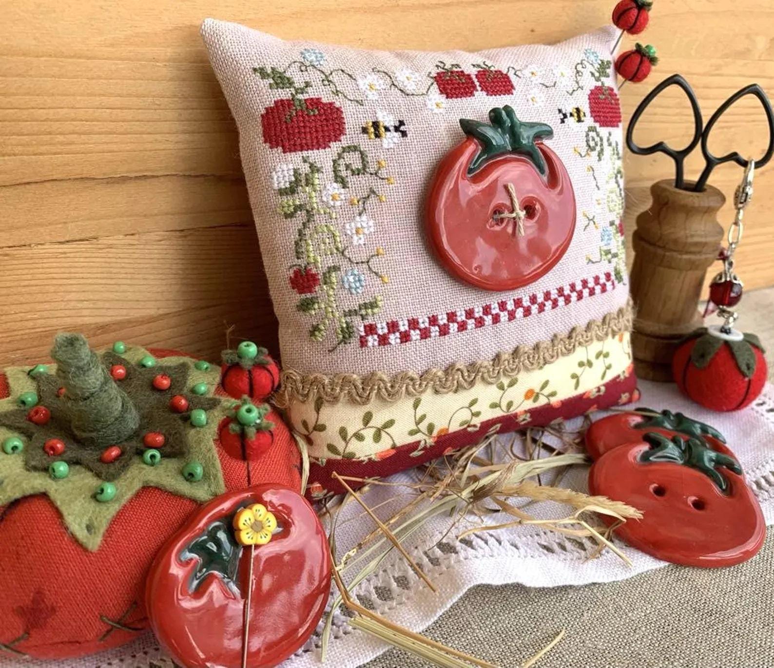 ROVARIS ~ Tomato Cross Stitch Kit, Counted Cross Stitch Pattern + KIT, Handmade from Samone, Italy