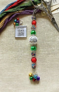 ZIGGY'S  DESIGNS "Christmas Lights Set"  Christmas Thread Keep and Beaded Scissor Fob  Scissor Charm Set  Needlework Accessories