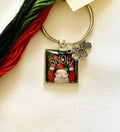 ZIGGY'S  DESIGNS "Christmas Santa Snow"  Christmas Thread Keep with Charms and Bells  Needlework Accessories