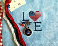 ZIGGY'S  DESIGNS "Patriotic/July 4th"  Thread Keep with Charms  Needlework Accessories