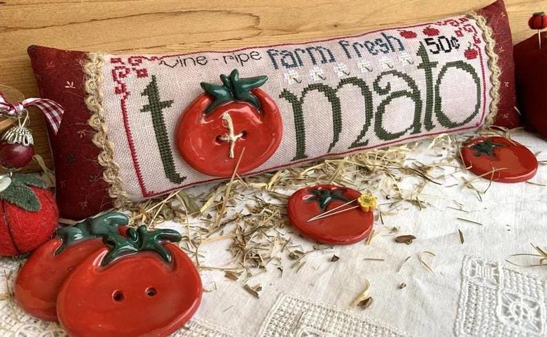 ROVARIS ~ Tomato Sign Cross Stitch Kit, Counted Cross Stitch Pattern + KIT, Handmade from Samone, Italy