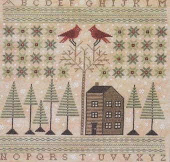 ARTFUL OFFERINGS "Cozy Winter Sampler" Counted Cross Stitch Pattern, Winter. Christmas, Cardinals, Snowflakes, Holiday, Pattern Only