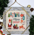 TINY MODERNIST "Merry and Bright" Counted Cross Stitch Pattern, Holiday, Christmas, Ornaments, Chart, Pattern Only