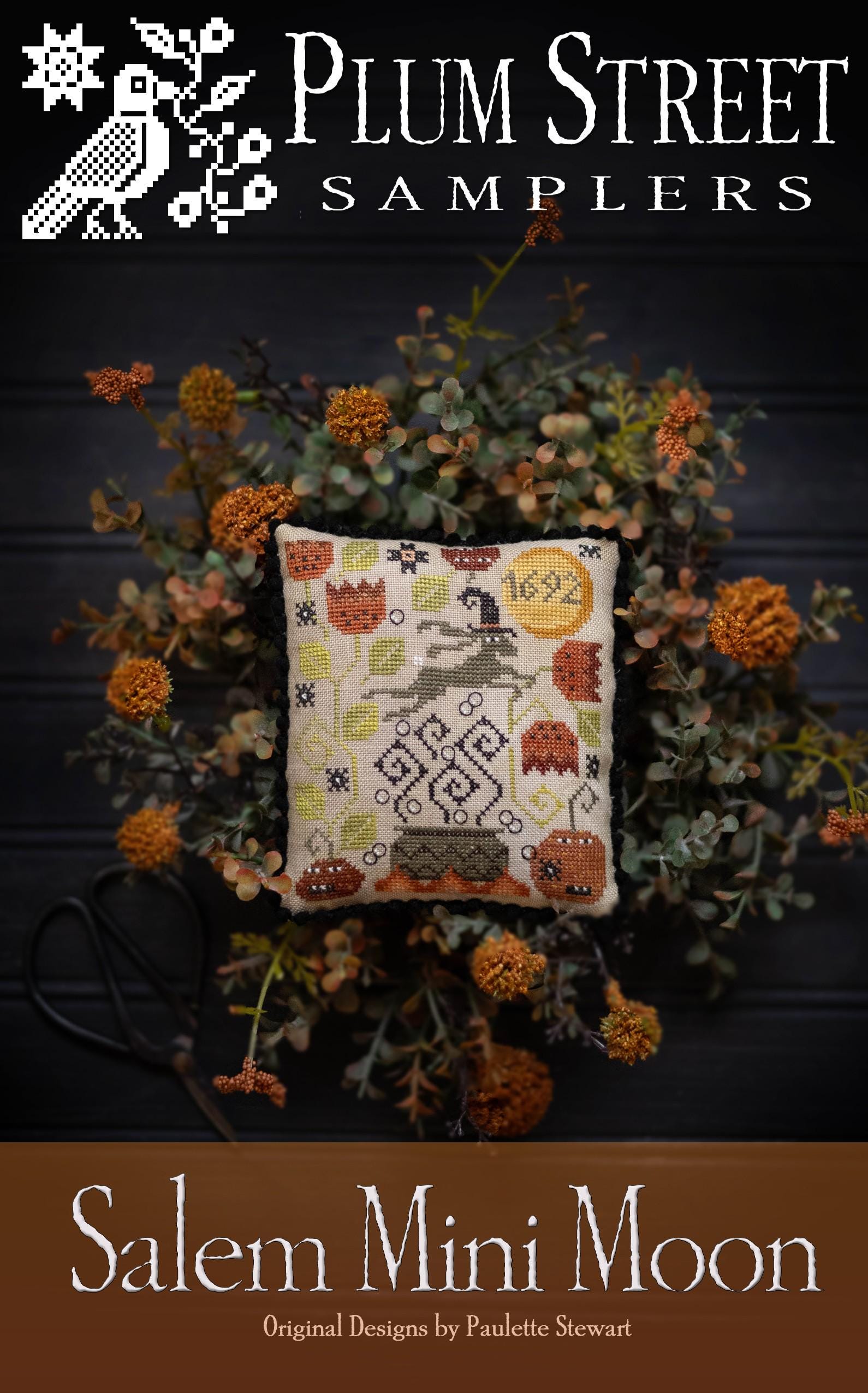 Plum Street Samplers "SALEM MINI MOON" Cross stitch chart / cross stitch pattern / Autumn / Halloween / pattern only
