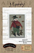ALL THROUGH THE NiGHT "Harry" Counted Cross Stitch Pattern, Snowman, Red Bird, Cardinal, Christmas, Winter, Pattern Only