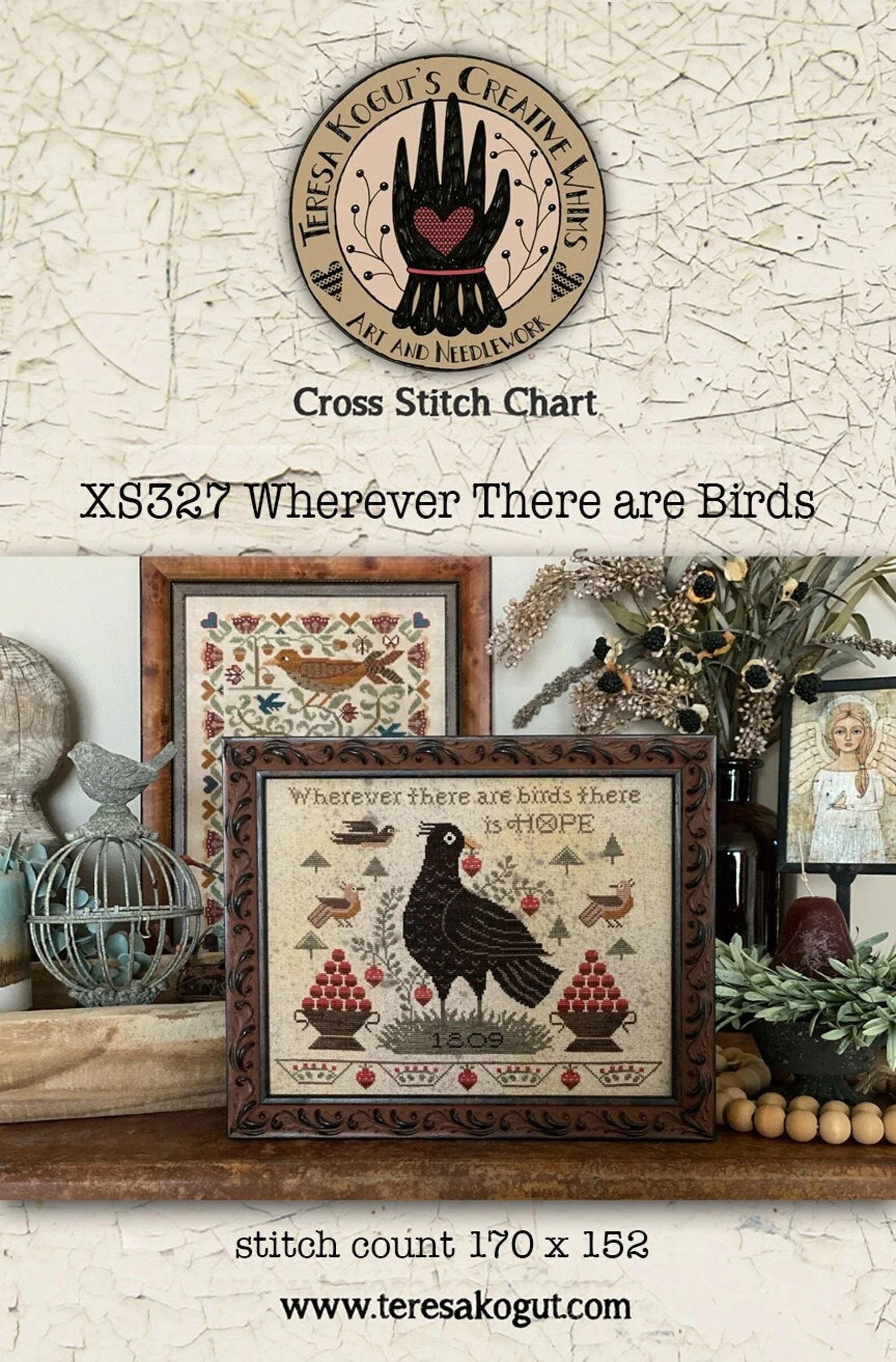 Teresa Kogut Creative Whims "Wherever There Are Birds" Counted Cross Stitch Pattern, Chart, Pattern Only