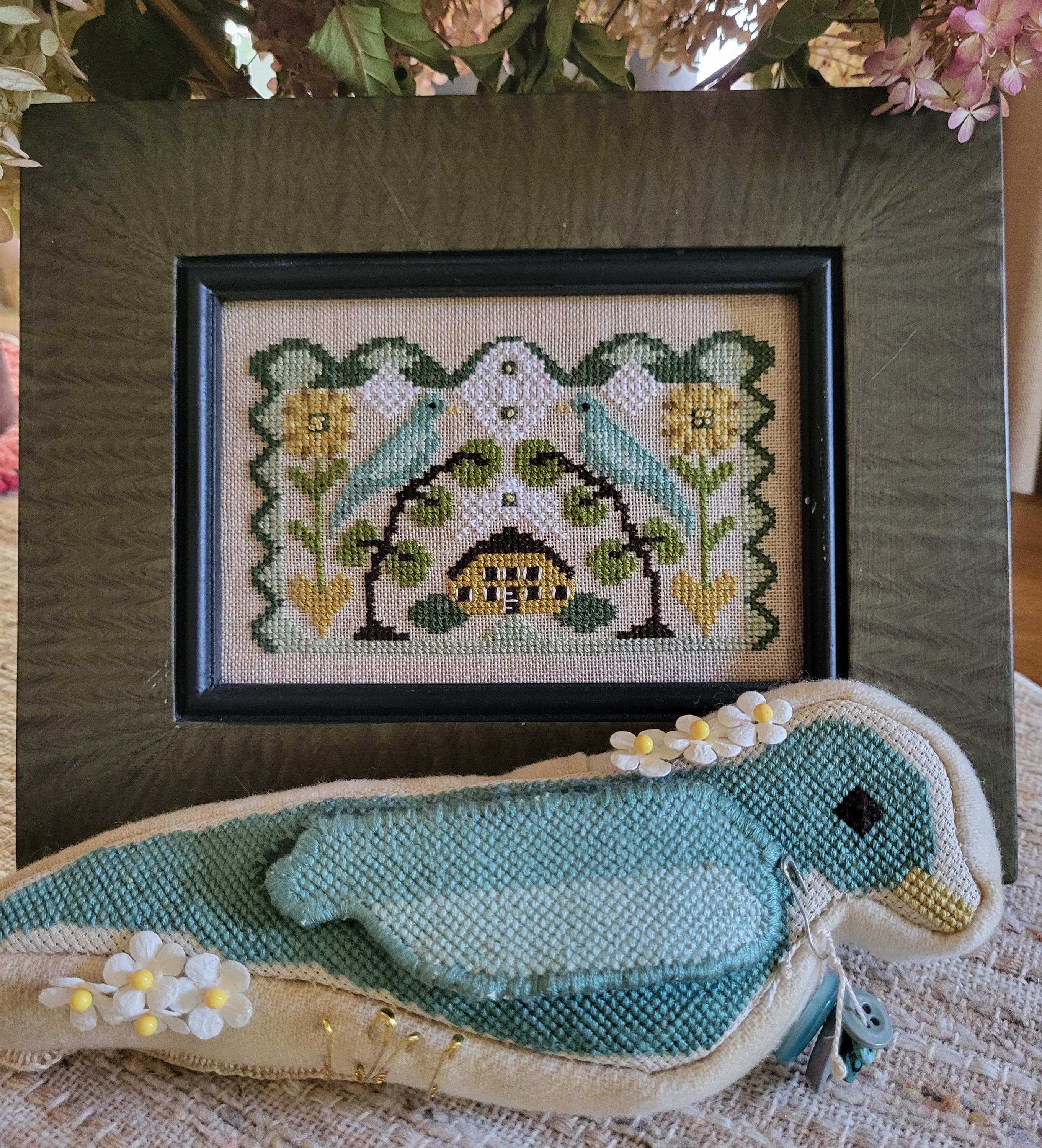 FOLK ART TWEETS By the Bay Needleart Counted Cross Stitch Chart, Two Patterns, Primitive Sampler, Pattern Only