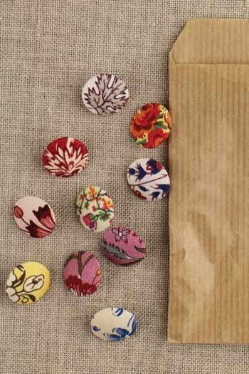 MAISON SAJOU 10 Indienne Fabric Buttons, Made in France