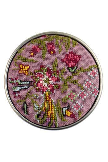 MAISON SAJOU Cross Stitch Kit - Jaipur Indienne Round Box, Box to Embroider, Made in France