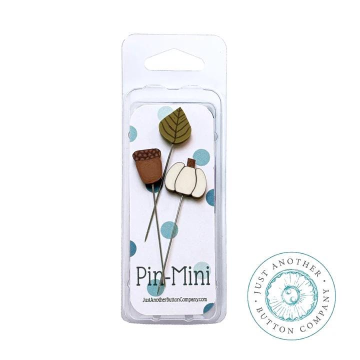 JUST ANOTHER BUTTON Company "Pin-Mini: Acorn Harvest- Pins" 3-pc. Set, Pin Embellishments, Stainless Steel Pins JPM577