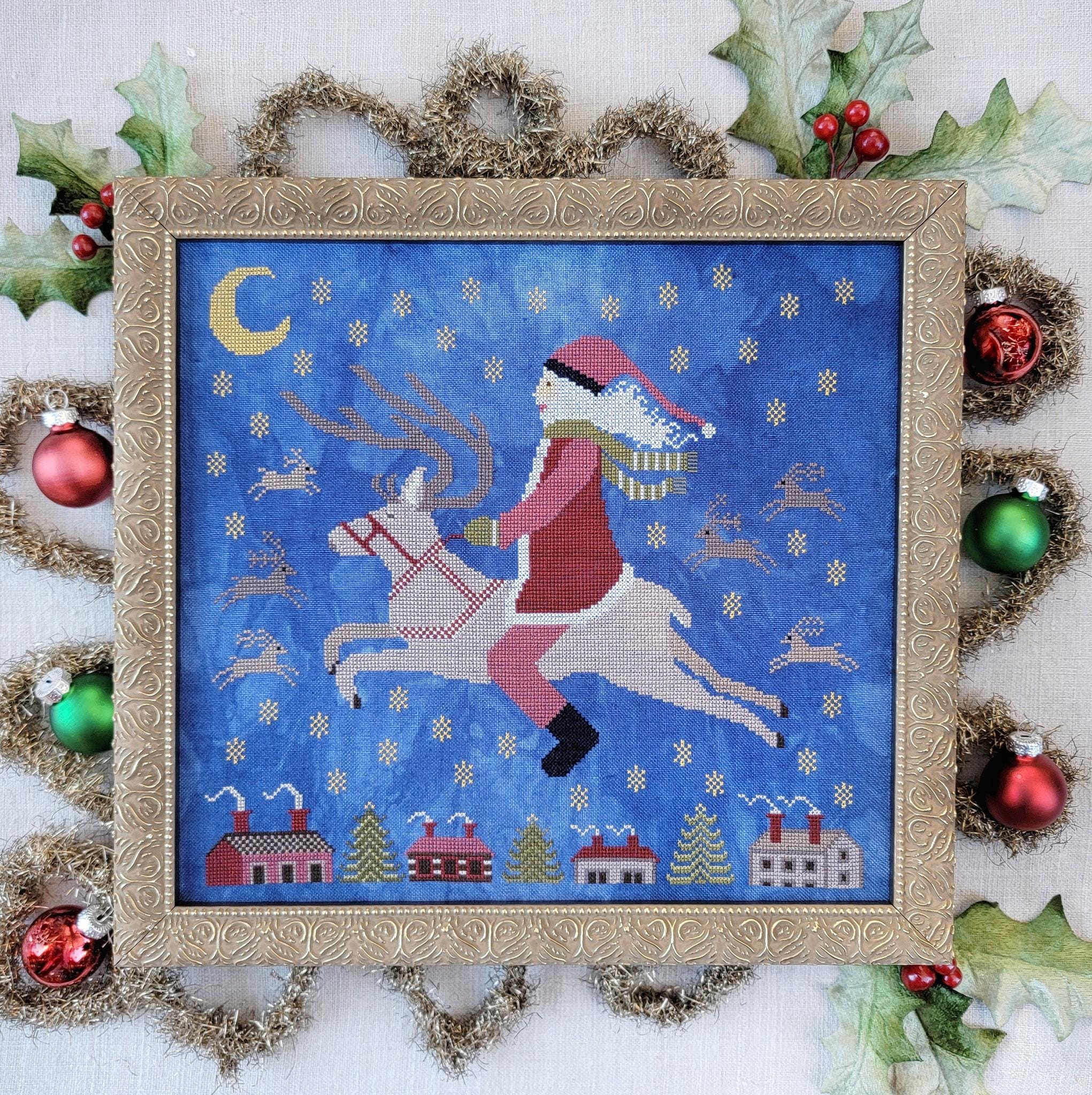 KATHY BARRICK "Joy Ride" Counted Cross Stitch Pattern, Chart, Holiday, Pattern Only