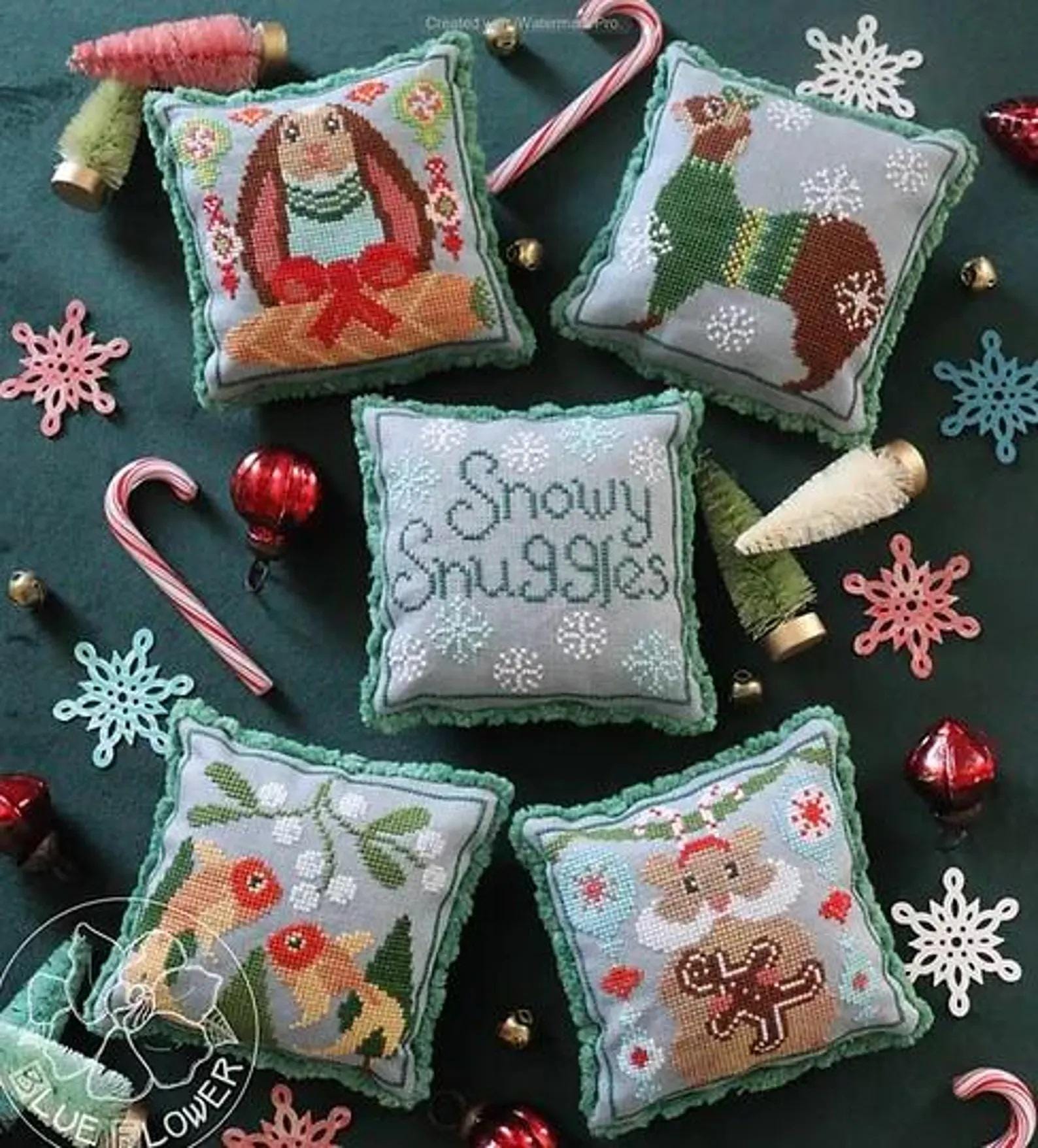 THE BLUE FLOWER "Snowy Snuggles Scrapbook - Part 1"  Counted Cross Stitch Pattern  Jeannine McGowan, Winter, Pattern Only