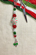 ZIGGY'S  DESIGNS "Special Delivery" Accessory Set  Christmas Thread Keep, Needle Minder, and Beaded Scissor Fob