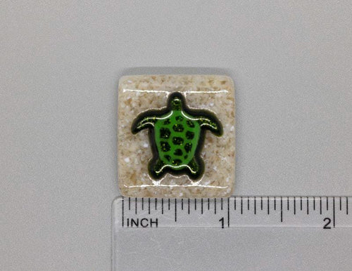 BEAU VERRE ART "Sea Turtle Needle Minder"  Fused Glass Magnet  Summer, Beach,  Needleminder  One-of-a-Kind, Handcrafted 5347