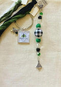 ZIGGY'S  DESIGNS "Farm Fresh Trees Set"  Christmas Thread Keep and Beaded Scissor Fob  Scissor Charm Set  Needlework Accessories