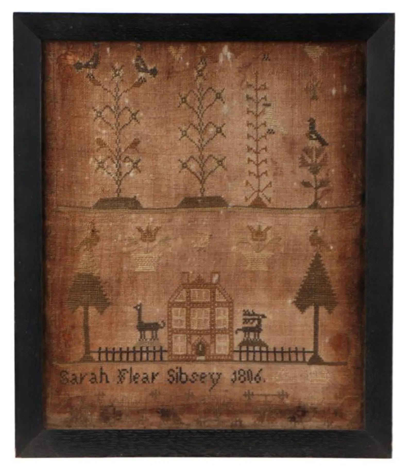 THE WISHING THORN "Sarah Flear Sampler 1806"  Counted Cross Stitch Pattern  Reproduction Sampler, Chart, Pattern Only