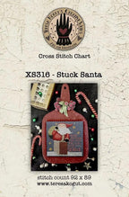 TERESA KOGUT "Stuck Santa"  Counted Cross Stitch Pattern  Santa, Winter, Christmas, folk art, Pattern Only