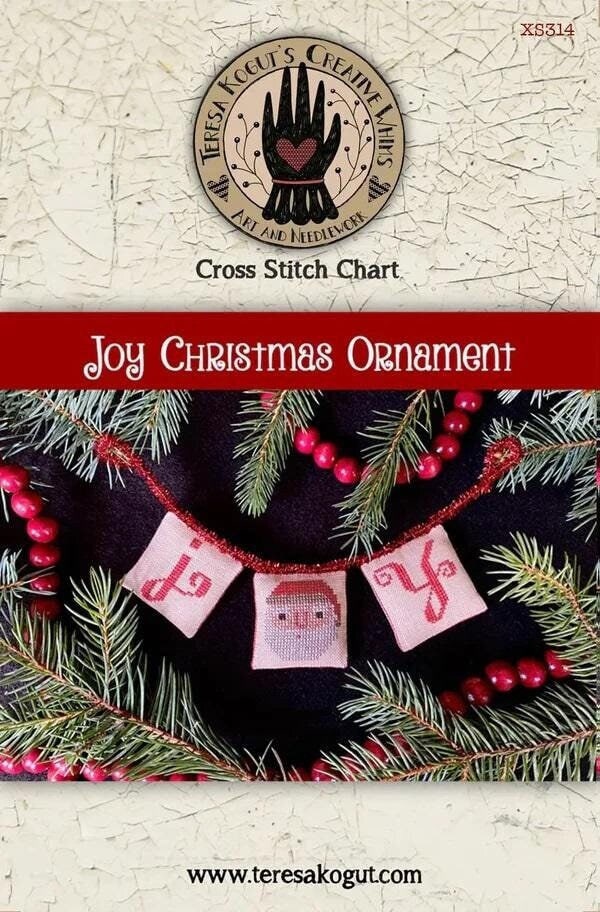 TERESA KOGUT "Joy Christmas Ornament"  Counted Cross Stitch Pattern  Winter, Christmas, folk art, Pattern Only