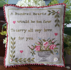 SAMPLERS NOT FORGOTTEN "One Hundred Hearts" Counted Cross Stitch Pattern, Chart, Pattern Only