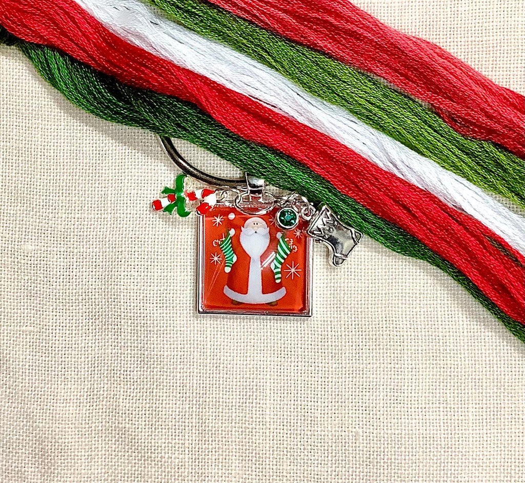 ZIGGY'S  DESIGNS "Special Delivery" Accessory Set  Christmas Thread Keep, Needle Minder, and Beaded Scissor Fob