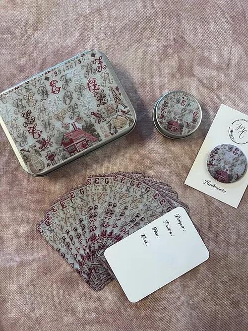 MAISON CHOISEL -Lady's Companion - G. Leger - Reflets de Soie - Tin Box, Floss Drops, Needle Minder, and Small Round Tin Box