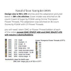 THE WISHING THORN "Sarah Flear Sampler 1806"  Counted Cross Stitch Pattern  Reproduction Sampler, Chart, Pattern Only