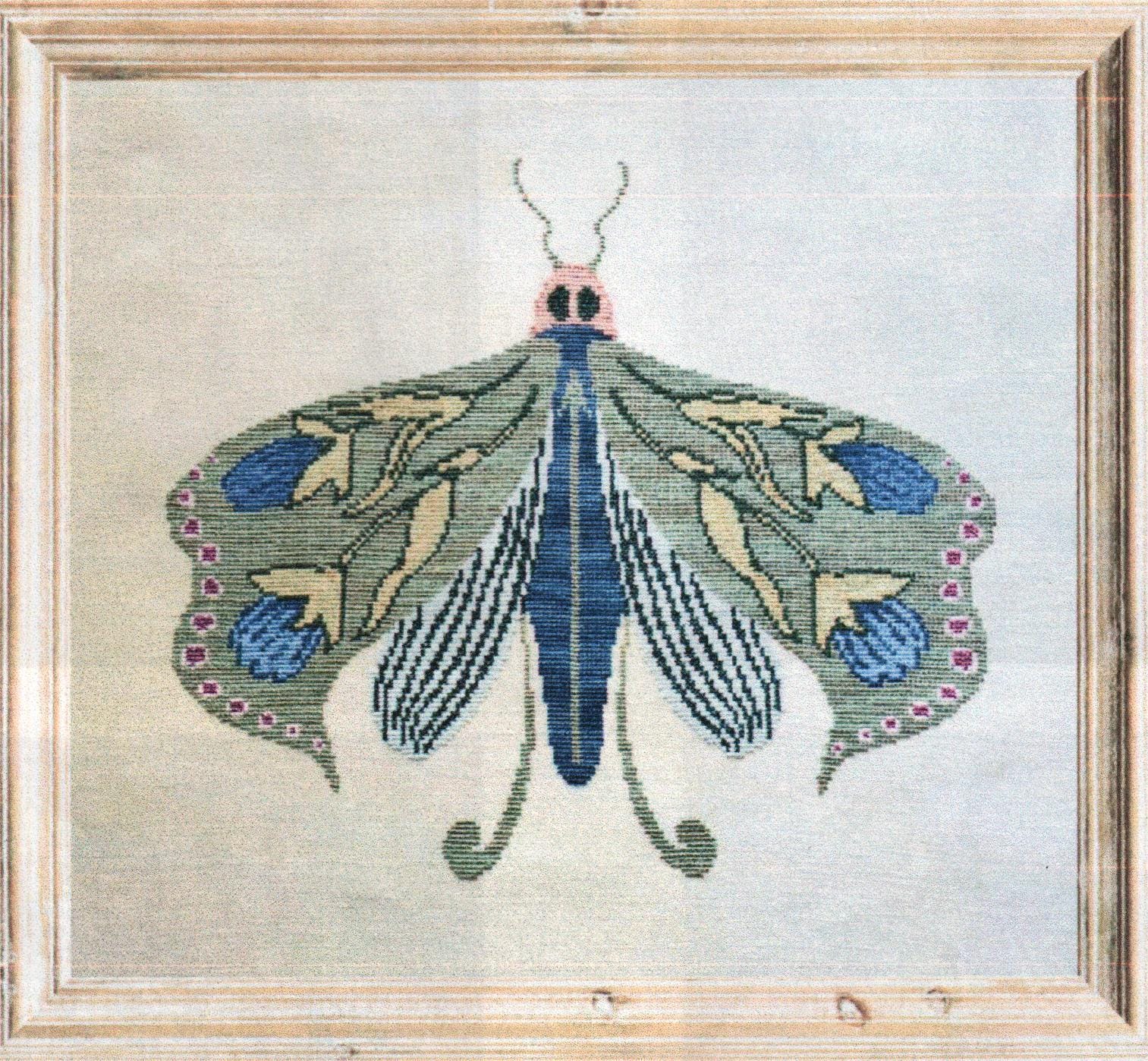 The Wishing Thorn "Flower Moth III"  Counted Cross Stitch Pattern  Chart, Pattern Only