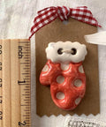 Rovaris ~ Christmas Ceramic Buttons, Blue Mitten, Handmade from Samone, Italy