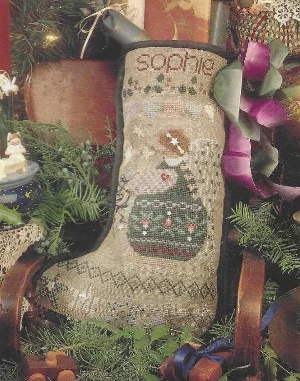 SHEPHERD'S BUSH PRINTWORKS "Sophie's Stocking" Counted Cross Stitch Pattern, Christmas, Santa, Sampler, Pattern Only