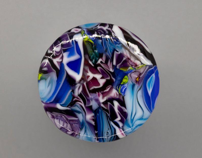 ORT JAR With Fused Glass Lid"   One-of-a-Kind, Handmade Glass Disc Attached To Bamboo Lid. Stunning! OJ25