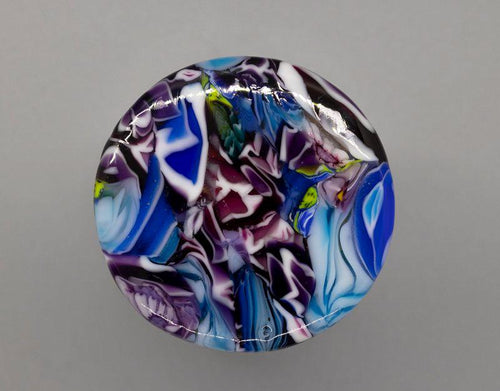 ORT JAR With Fused Glass Lid"   One-of-a-Kind, Handmade Glass Disc Attached To Bamboo Lid. Stunning! OJ25
