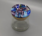 ORT JAR With Fused Glass Lid"   One-of-a-Kind, Handmade Glass Disc Attached To Bamboo Lid. Stunning! OJ25