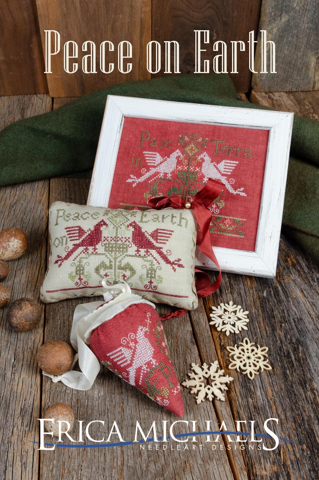 ERICA MICHAELS DESIGNS "Peace On Earth"  Counted Cross Stitch Pattern  Christmas, Sampler, Pattern Only