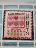 KIRALYNS NEEDLEARTS "Appliqued Hearts" Counted Cross Stitch Pattern, Fall, From The Quilting Bee Series, Valentines Day, Pattern Only