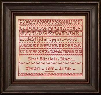 Hands Across The Sea Samplers  "Dinah Elizabeth Disney 1876"  Counted Cross Stitch Pattern  Reproduction Sampler  Pattern Only