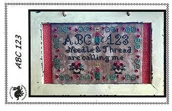 Running with Needles & Scissors "ABC 123"  Counted Cross Stitch Pattern  Sampler  Chart, Pattern Only