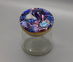 ORT JAR With Fused Glass Lid"   One-of-a-Kind, Handmade Glass Disc Attached To Bamboo Lid. Stunning! OJ26