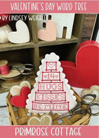 PRIMROSE COTTAGE STITCHES "Valentine's Day Word Tree" Counted Cross Stitch Pattern, Valentine Wishes, Chart, Pattern Only
