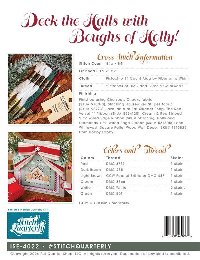 It's So Emma Stitchery "Tis The Season" by Lori Holt of Bee in my Bonnet, Chart, Pattern Only